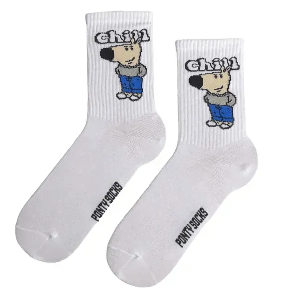 Білі шкарпетки Chill Guy Ponty — корпоративний подарунок колезі