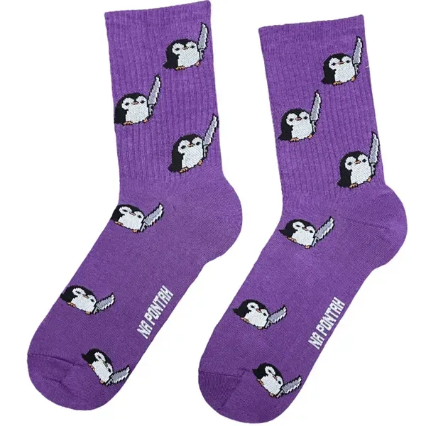 Фіолетові прикольні шкарпетки Пінгвін Кіллер Ponty Socks